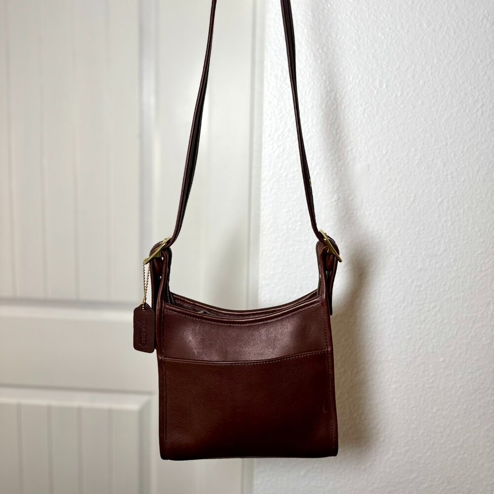 SOLD Vintage Coach Bag - Small Legacy Mahogany Brown Leather Cross Body Bag 9997